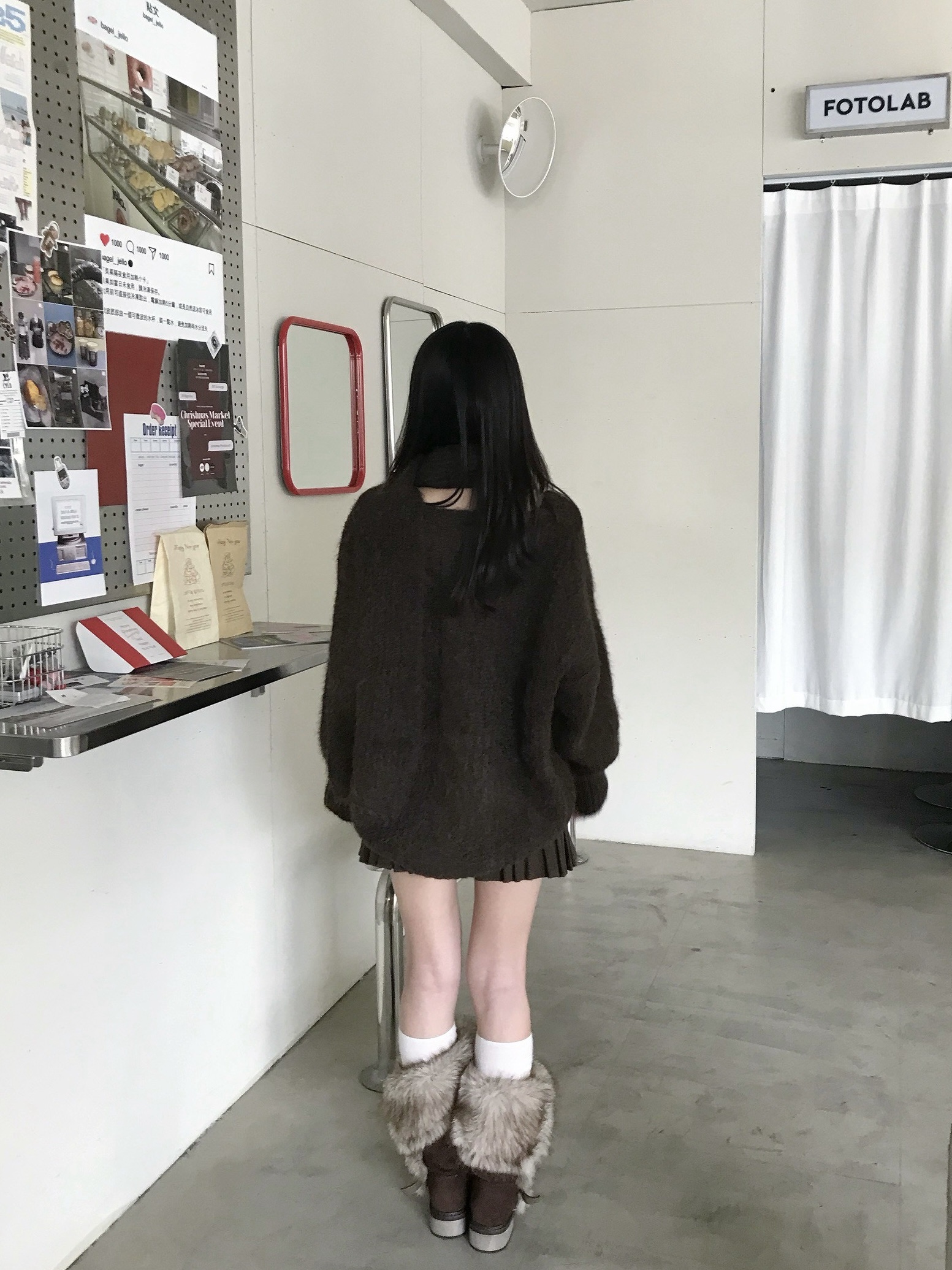 CF1 258808 V領麻花直坑條針織毛衣(附圍巾):圖片 8