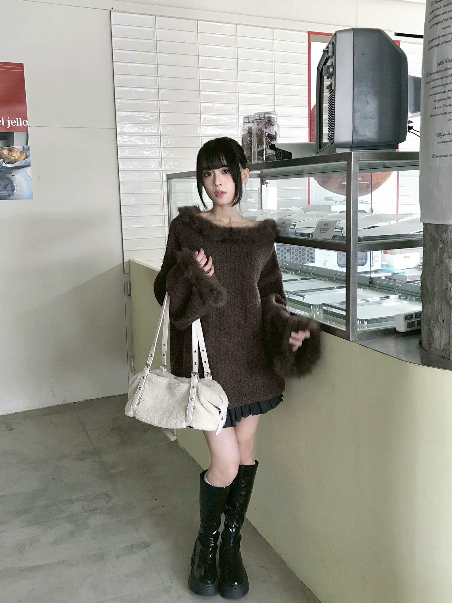 CF1 7723 拼接毛邊針織毛衣:圖片 10