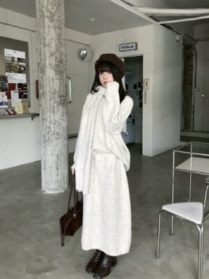 CF1 9087 羊毛針織毛衣三件套裝（附圍巾）