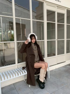 CJ1 8087毛呢質感翻領大衣