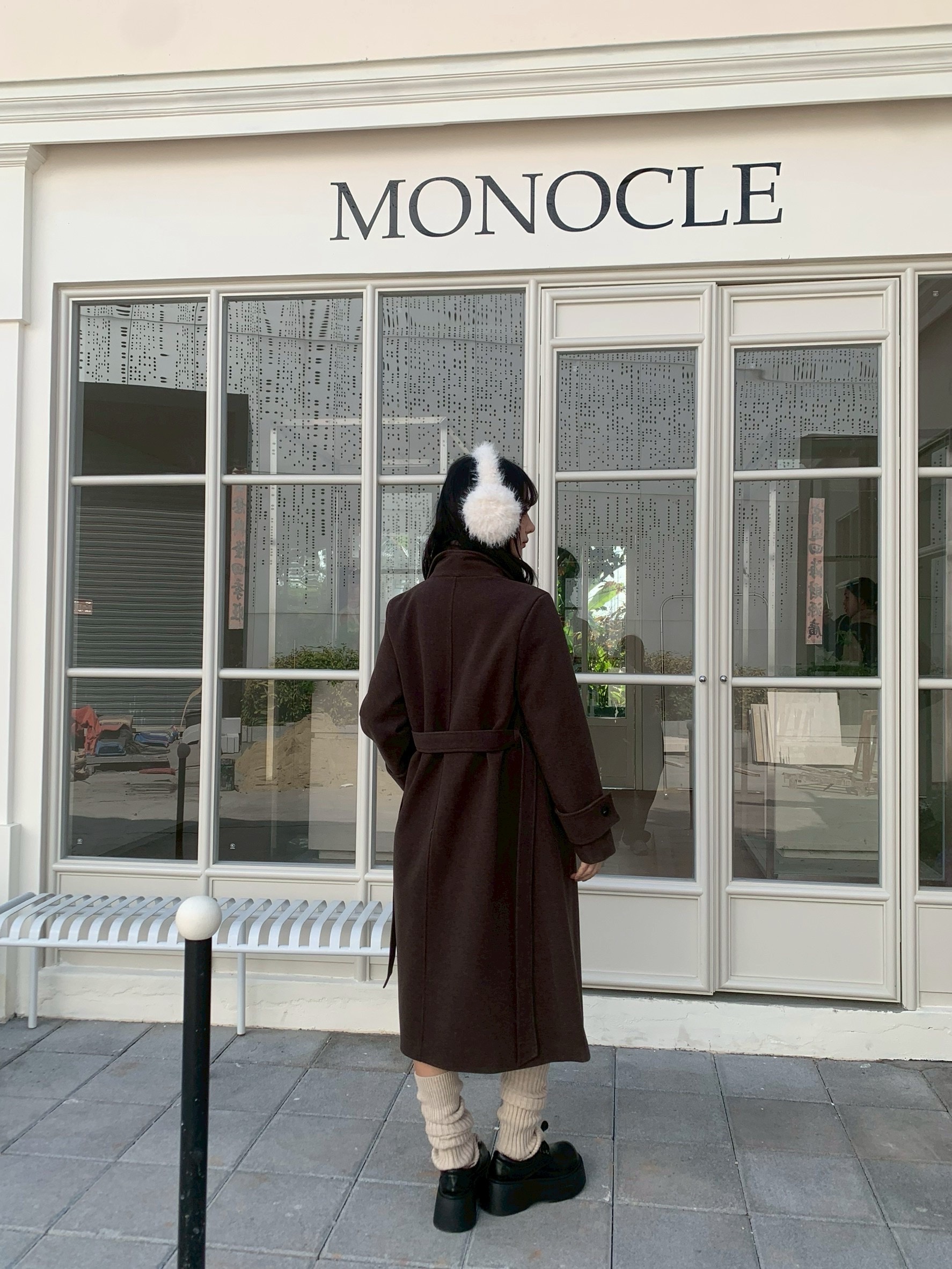 CJ1 8087毛呢質感翻領大衣:圖片 9