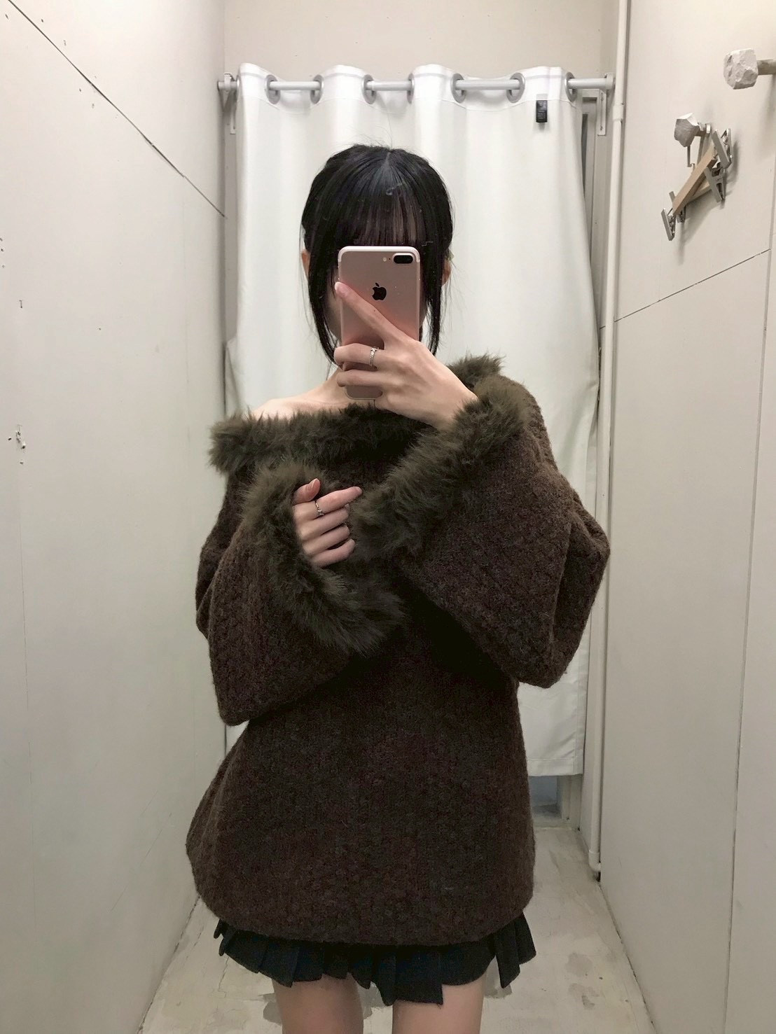 CF1 7723 拼接毛邊針織毛衣:圖片 16