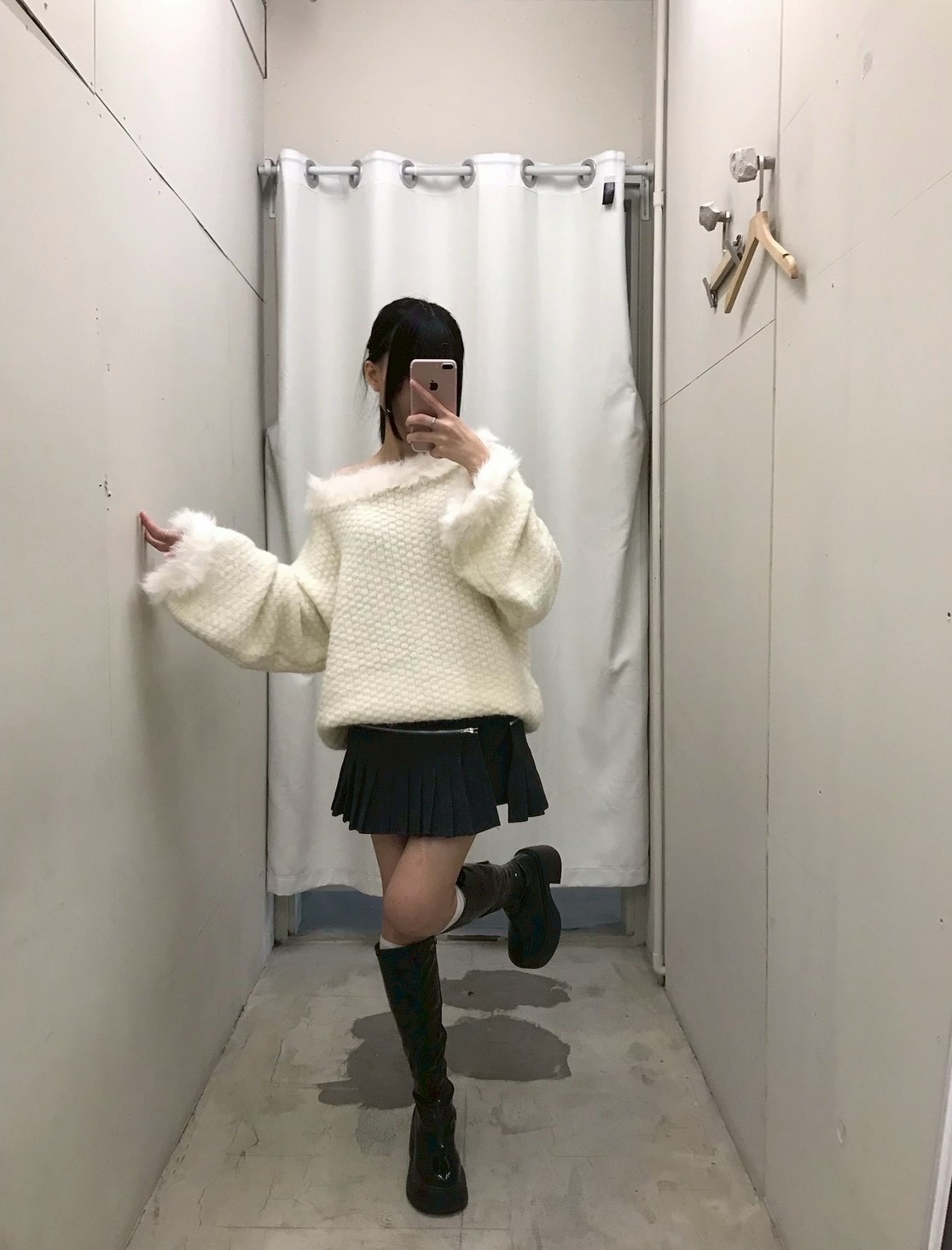 CF1 7723 拼接毛邊針織毛衣:圖片 17