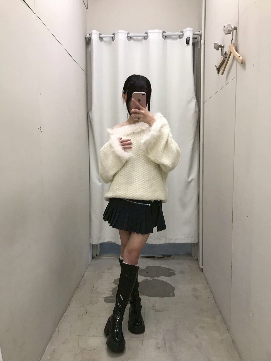 CF1 7723 拼接毛邊針織毛衣:圖片 18