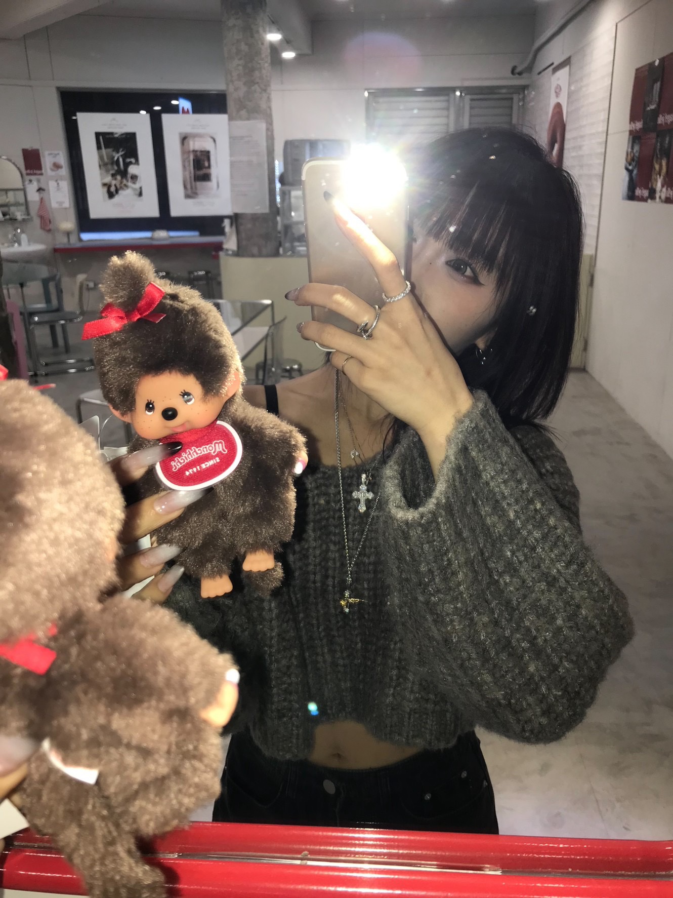 CJ1 85350粗針織短版v領毛衣:圖片 5