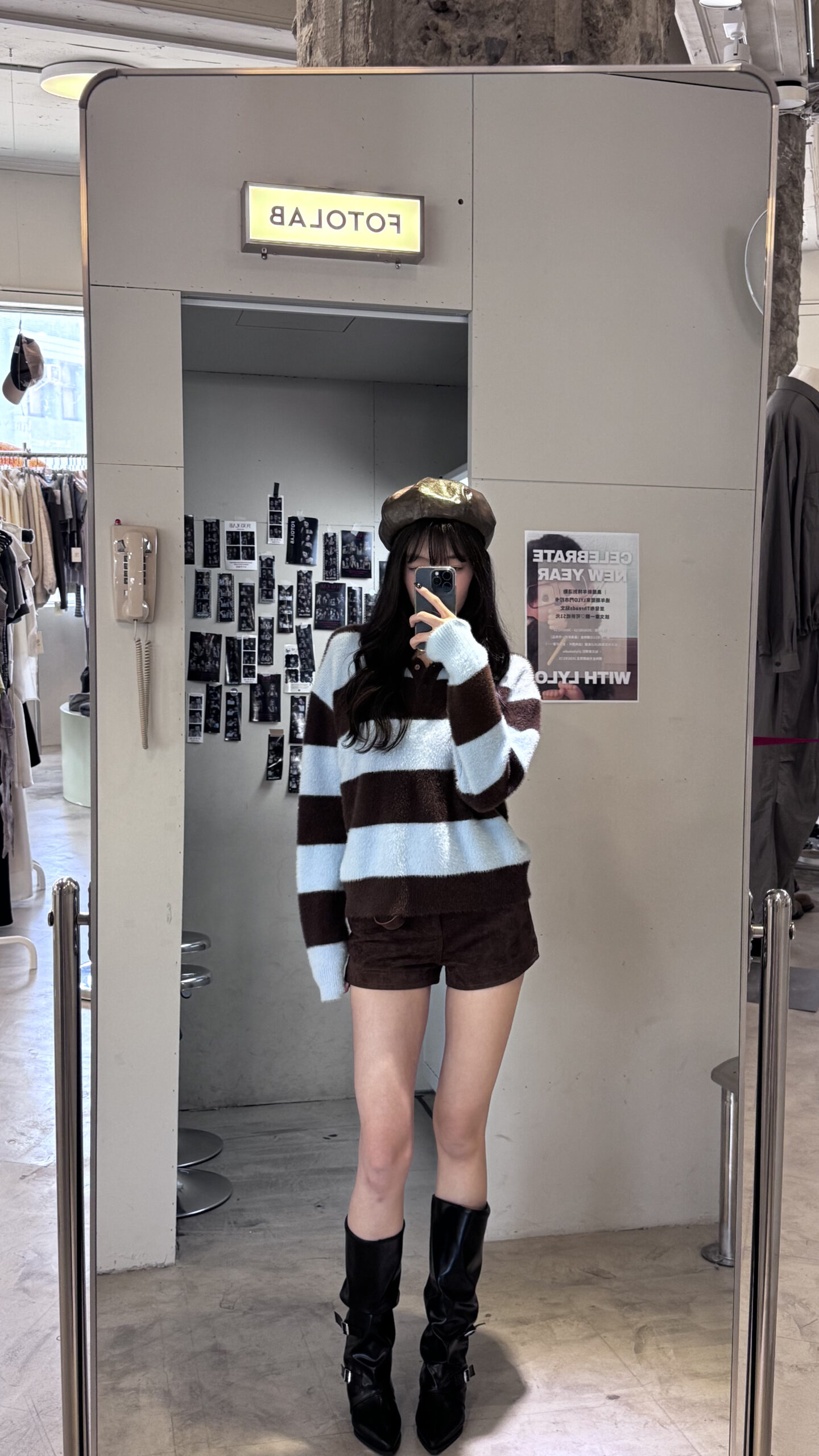 CF2 9382 美拉德拼色橫條毛衣:圖片 5