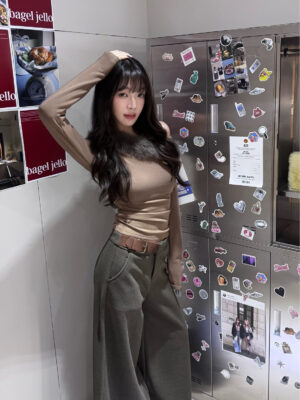 CF3 66118 自帶皮帶闊腿西裝褲