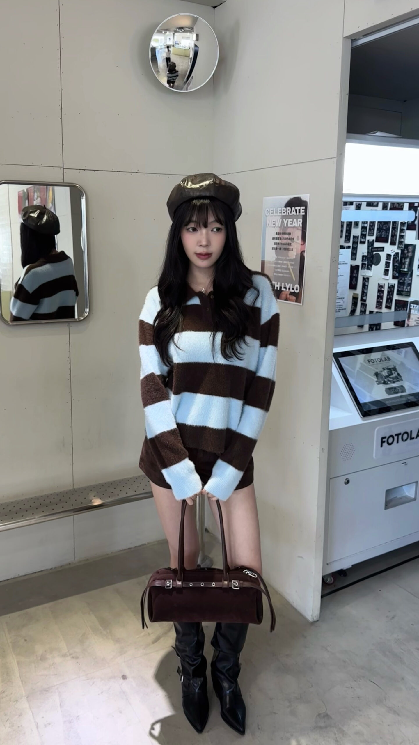 CF2 9382 美拉德拼色橫條毛衣:圖片 3