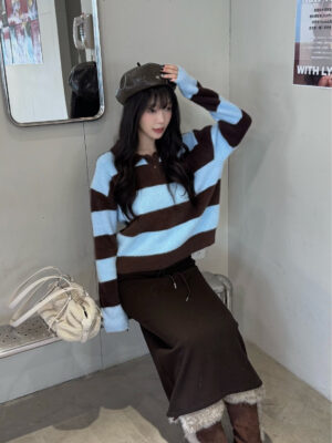 CJ1 9640 毛呢絨質感慵懶長裙（內刷毛）