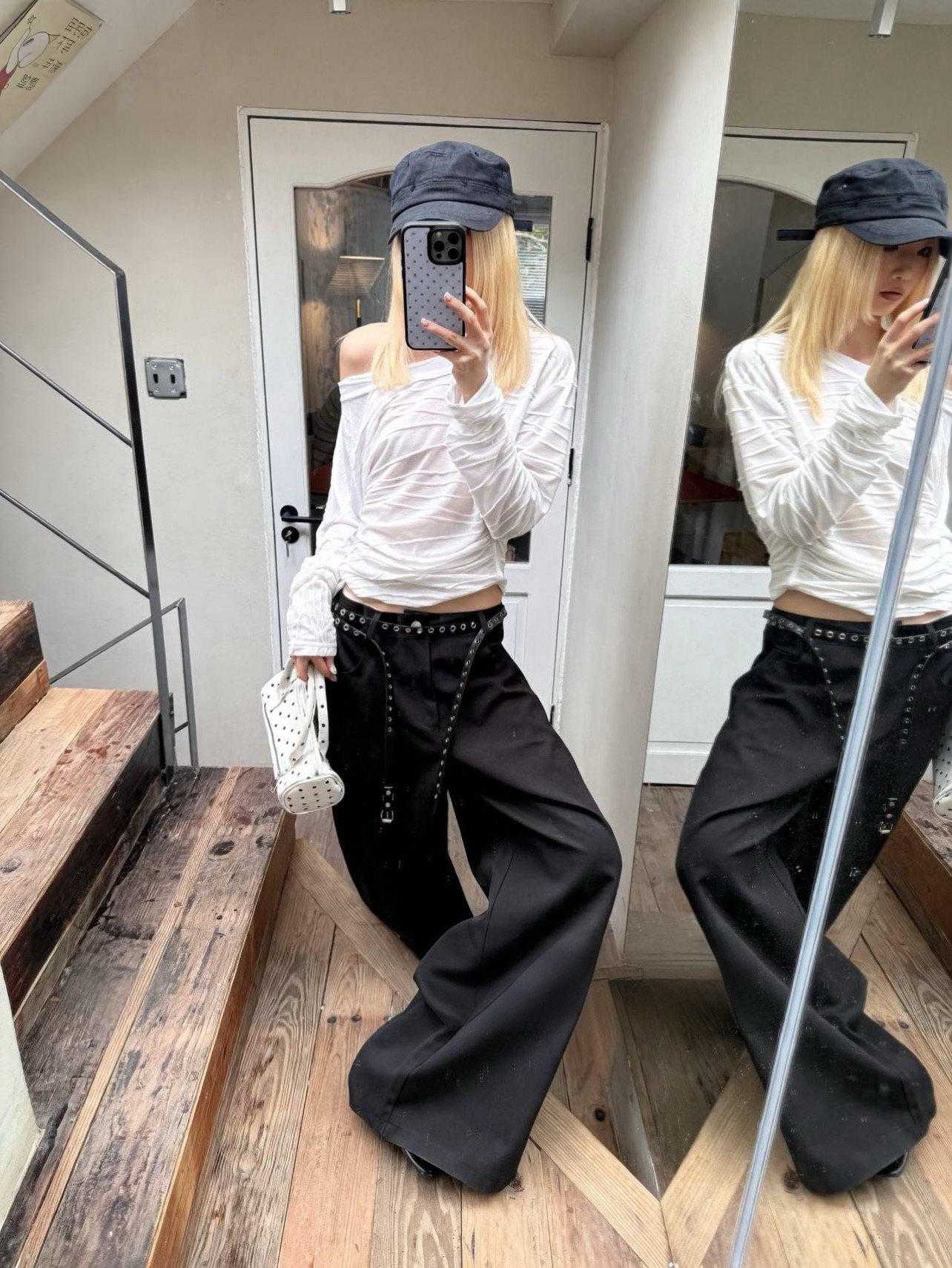 CM04 2670 海浪紋一字領上衣:圖片 3