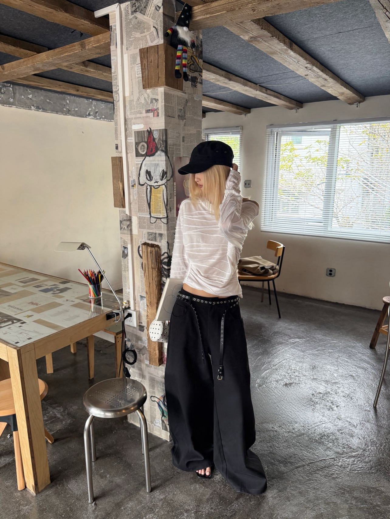 CM04 2670 海浪紋一字領上衣:圖片 2