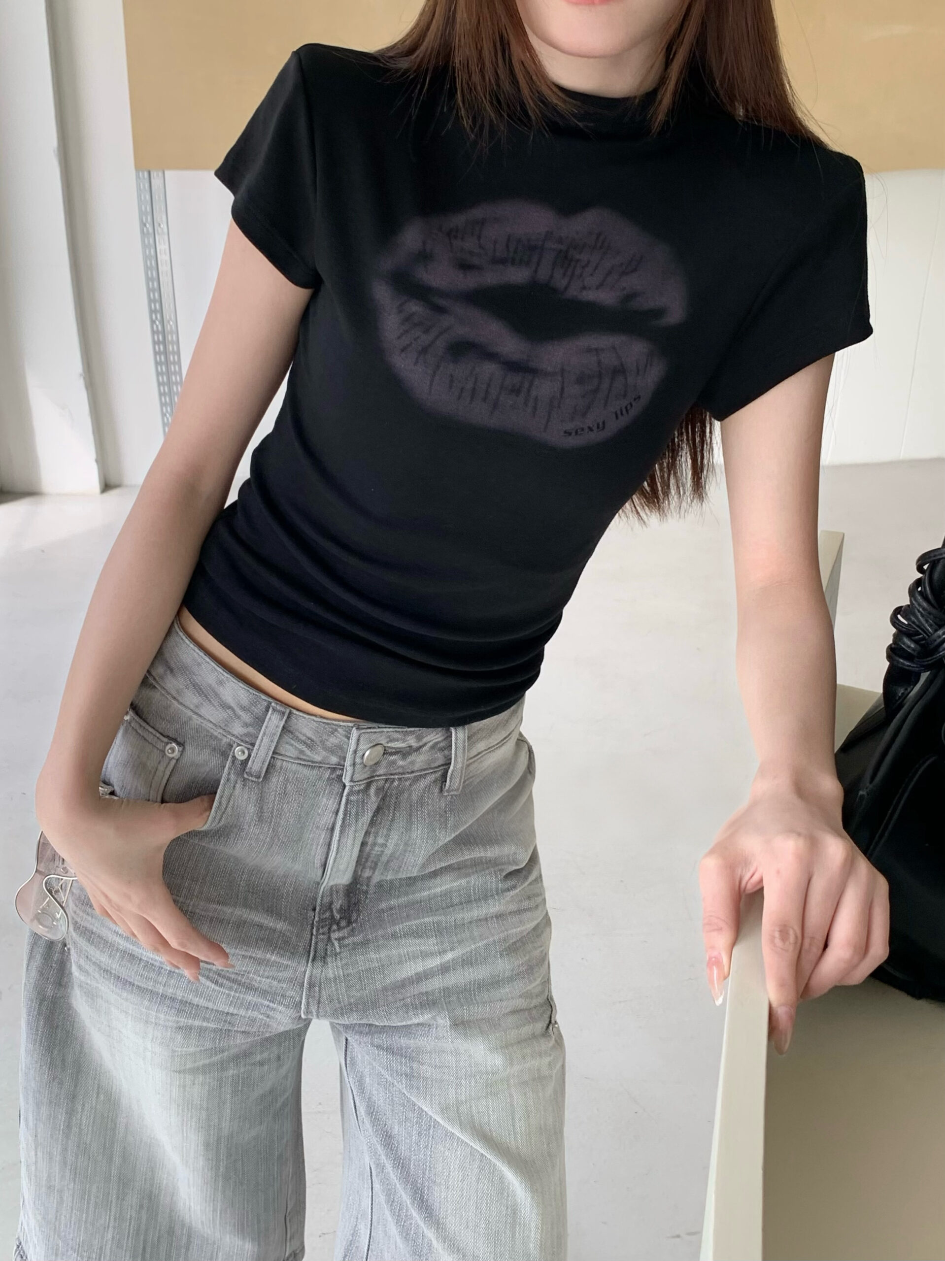 CM04 1465 Sexy Lip小立領上衣:圖片 4