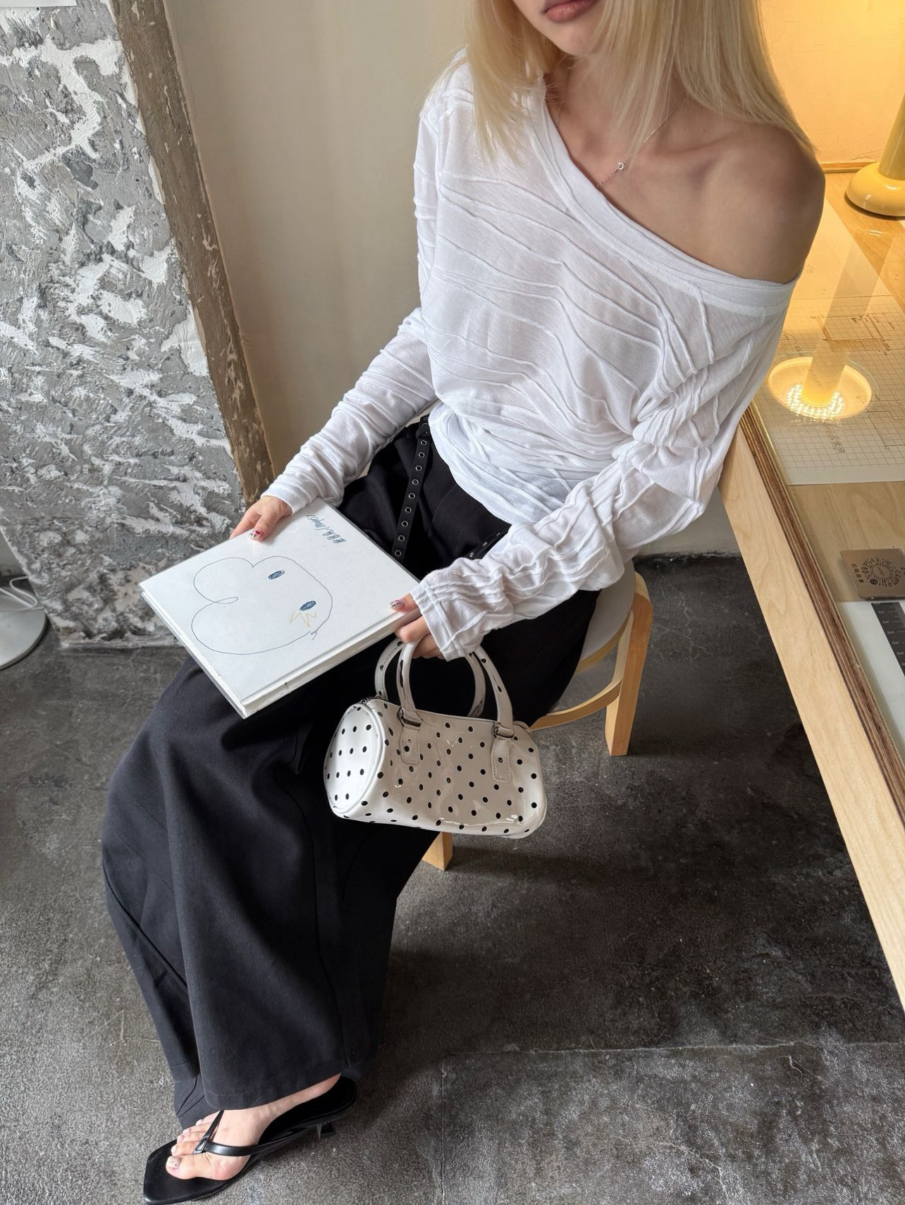 CM04 2670 海浪紋一字領上衣:圖片 4