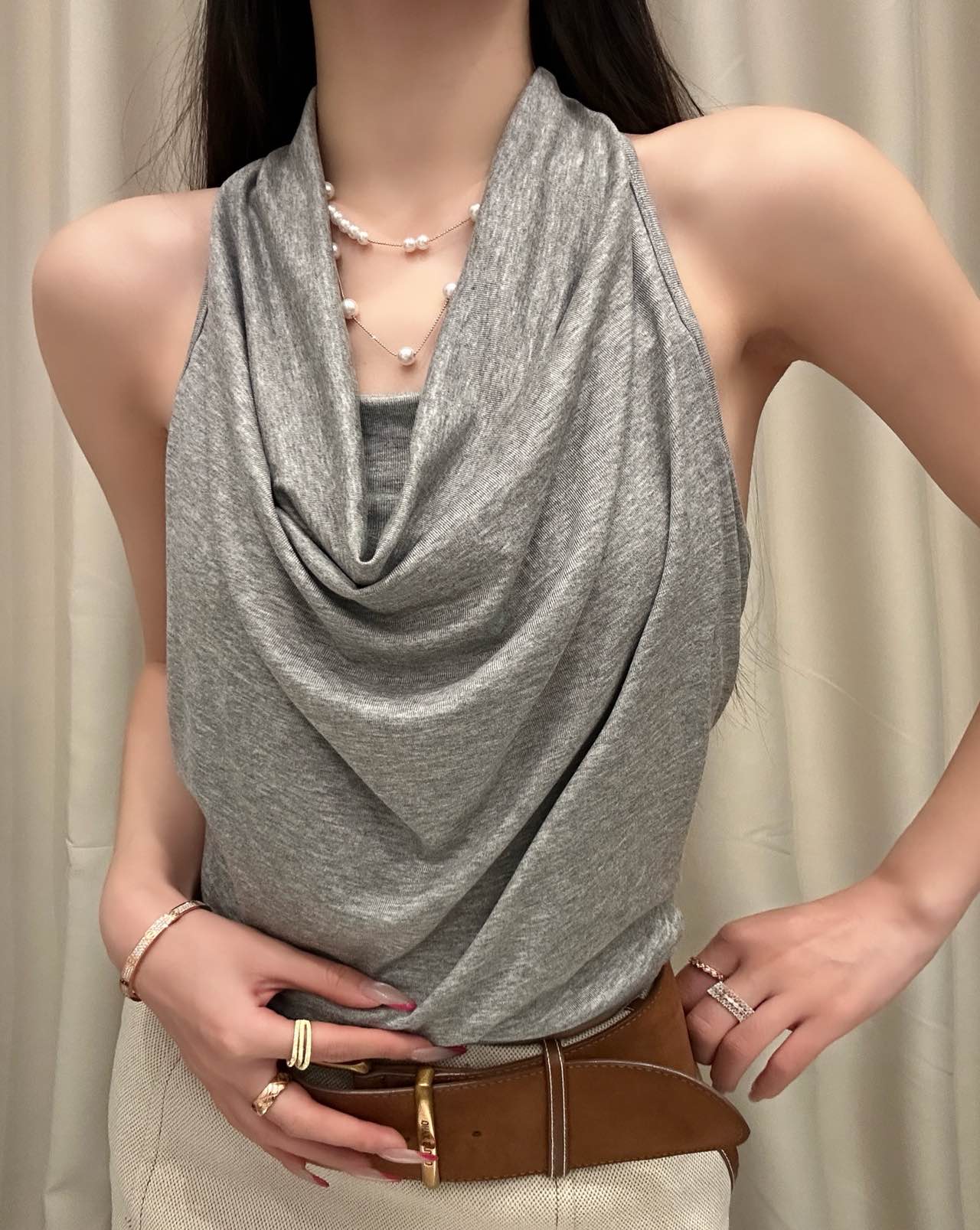 CM04 2616 蕩領麻花掛脖Bra Top:圖片 4