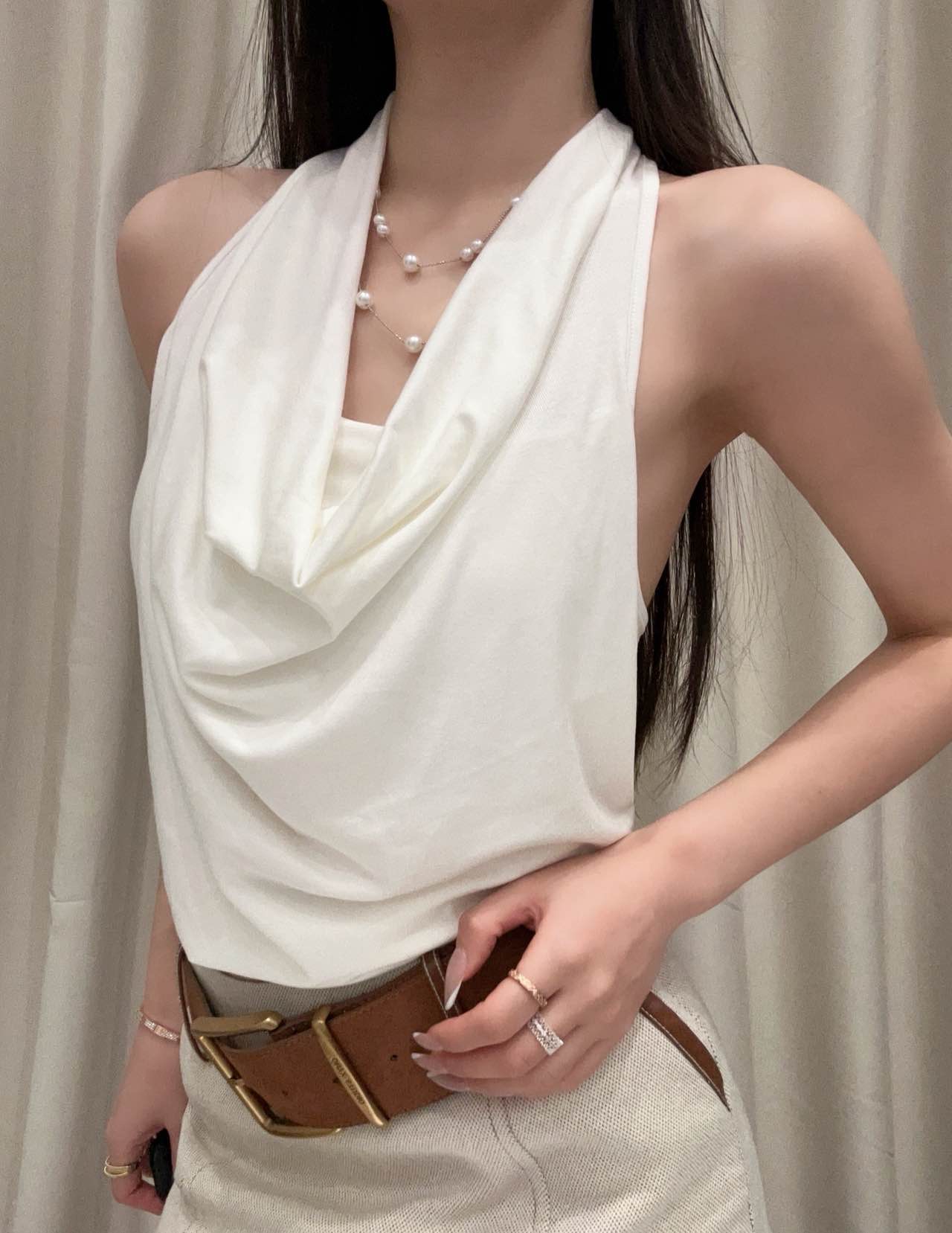 CM04 2616 蕩領麻花掛脖Bra Top:圖片 2