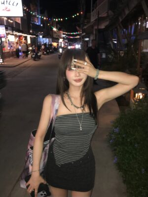 CA1 2605不規則修身平口上衣