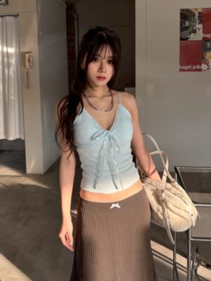 CA1 2901甜辣蝴蝶結蕾絲背心