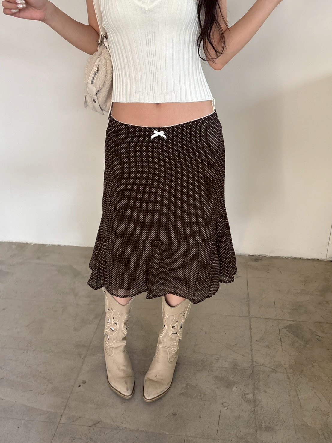 CA1 26Q095 Bow Dots Mermaid 半身裙:圖片 3